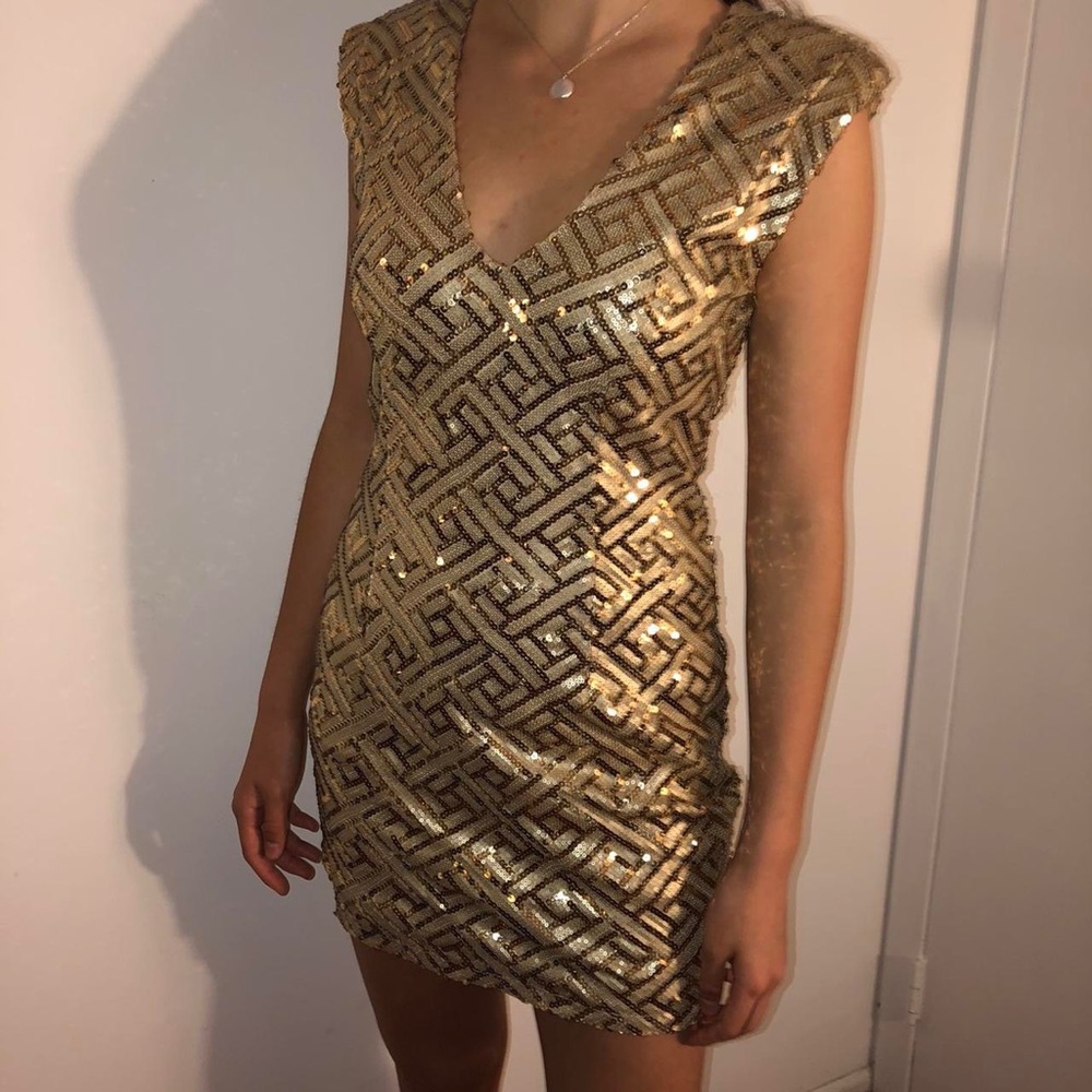 Gold V Neck Dress from Forever 21